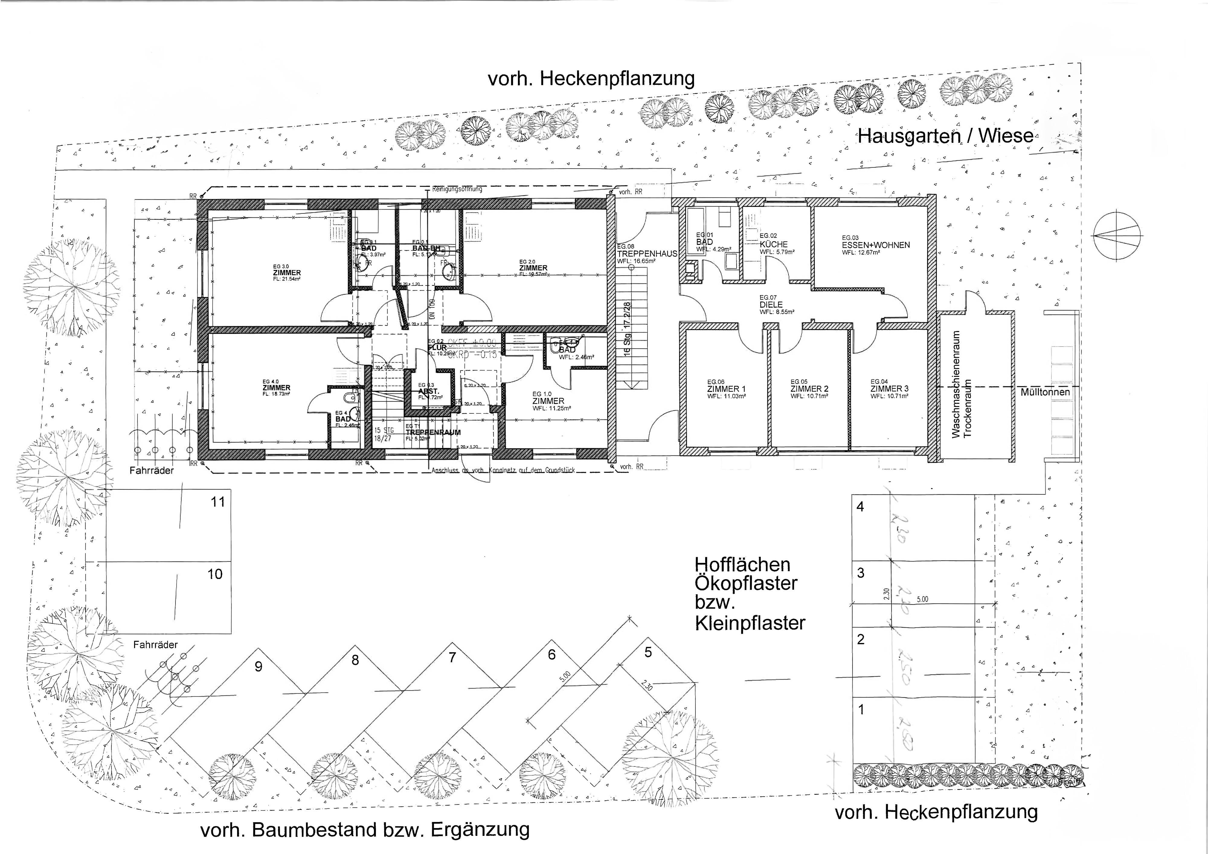 Erdgeschoss/Freiflächenplan