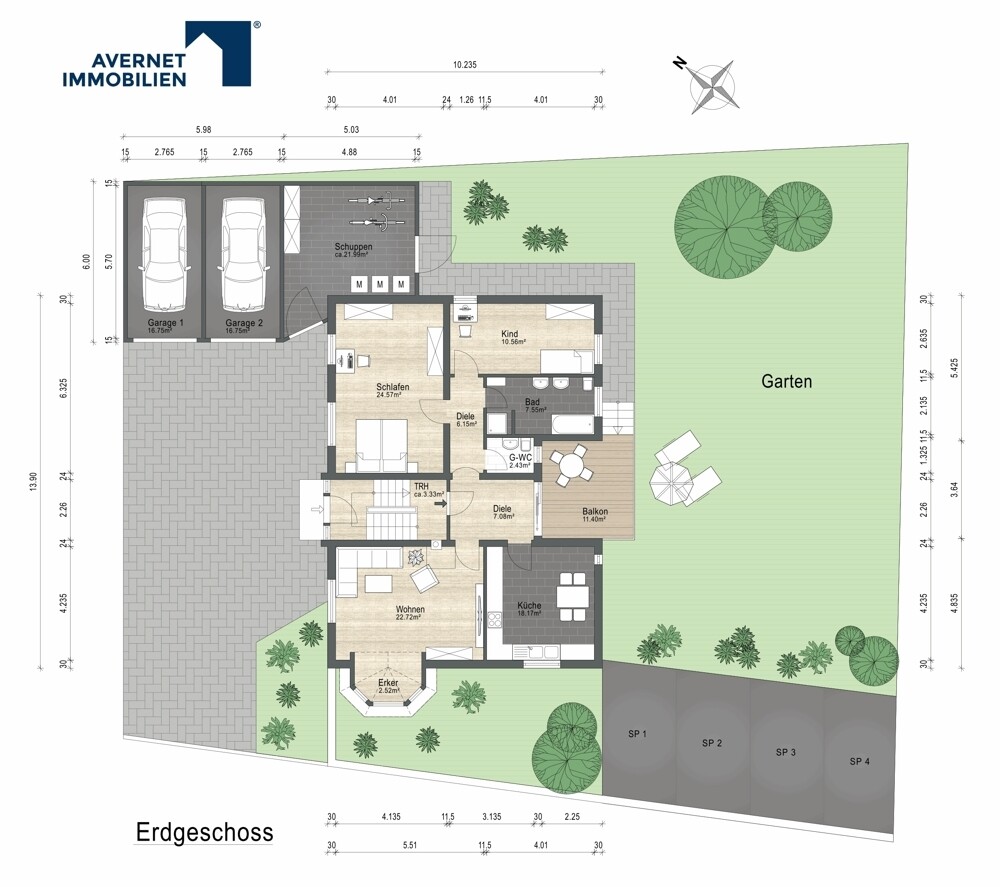 3-Zi.-EG-Wohnung