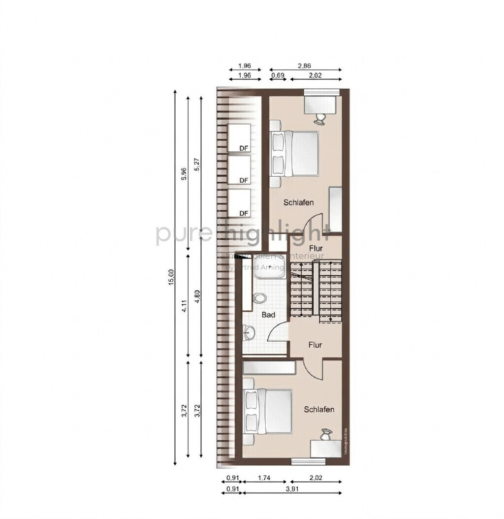 Grundriss Haus B Ebene 1