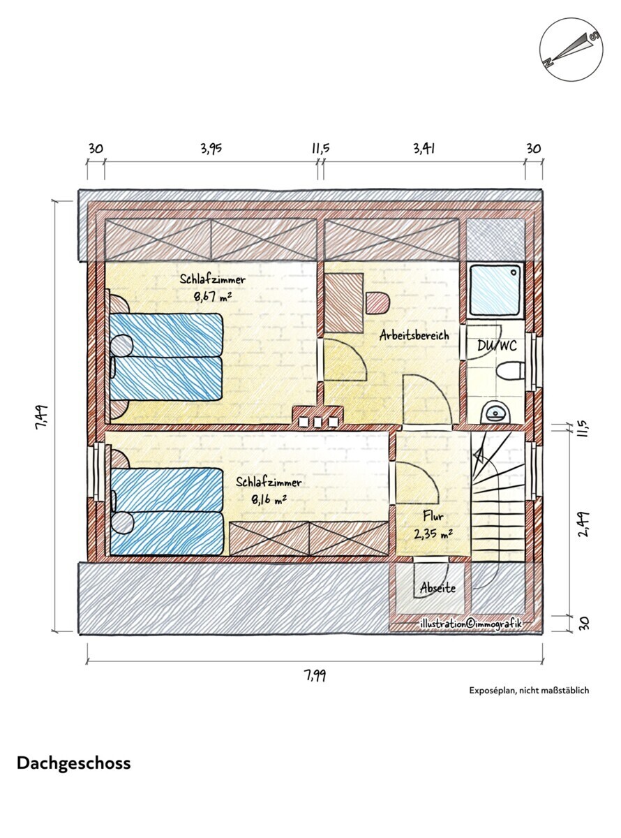 Grundriss Vorderhaus DG