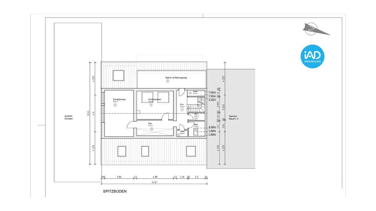 Grundriss Spitzboden