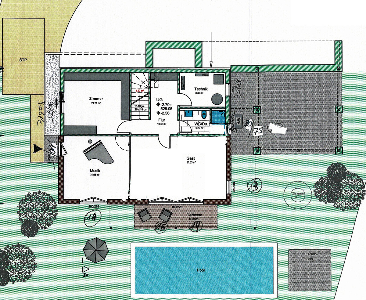 Grundriss Untergeschoss mit Pool_1