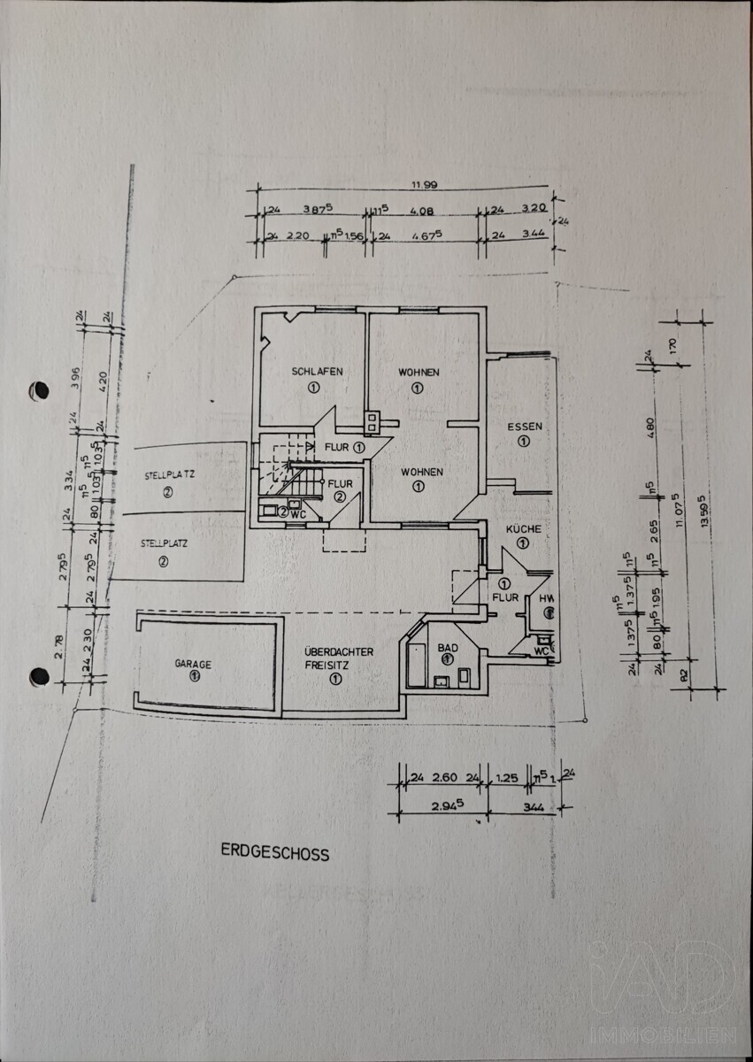 Grundriss EG Whg. 1 und Außenanlage