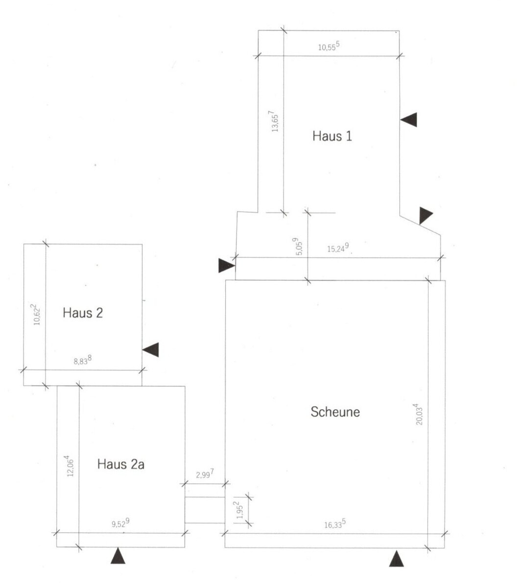 Grundriss Haus 1,2 und 2a