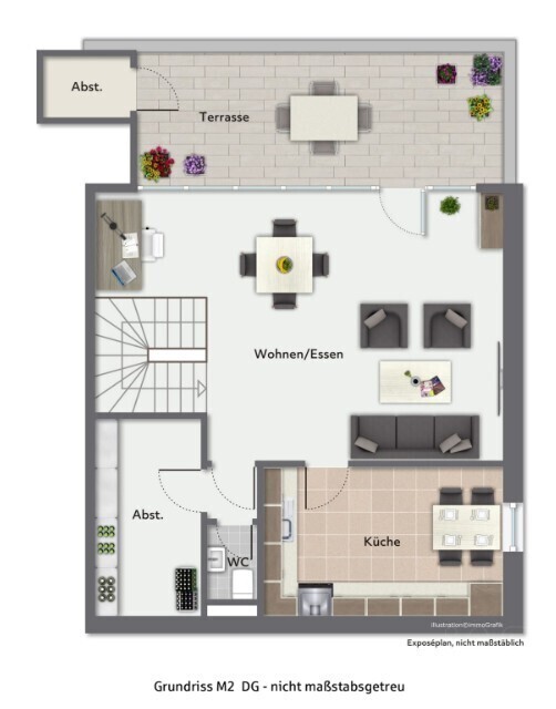 Grundriss Penthouse oberes Stockwerk