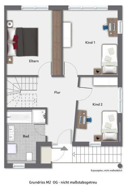 Grundriss Penthouse unteres Stockwerk