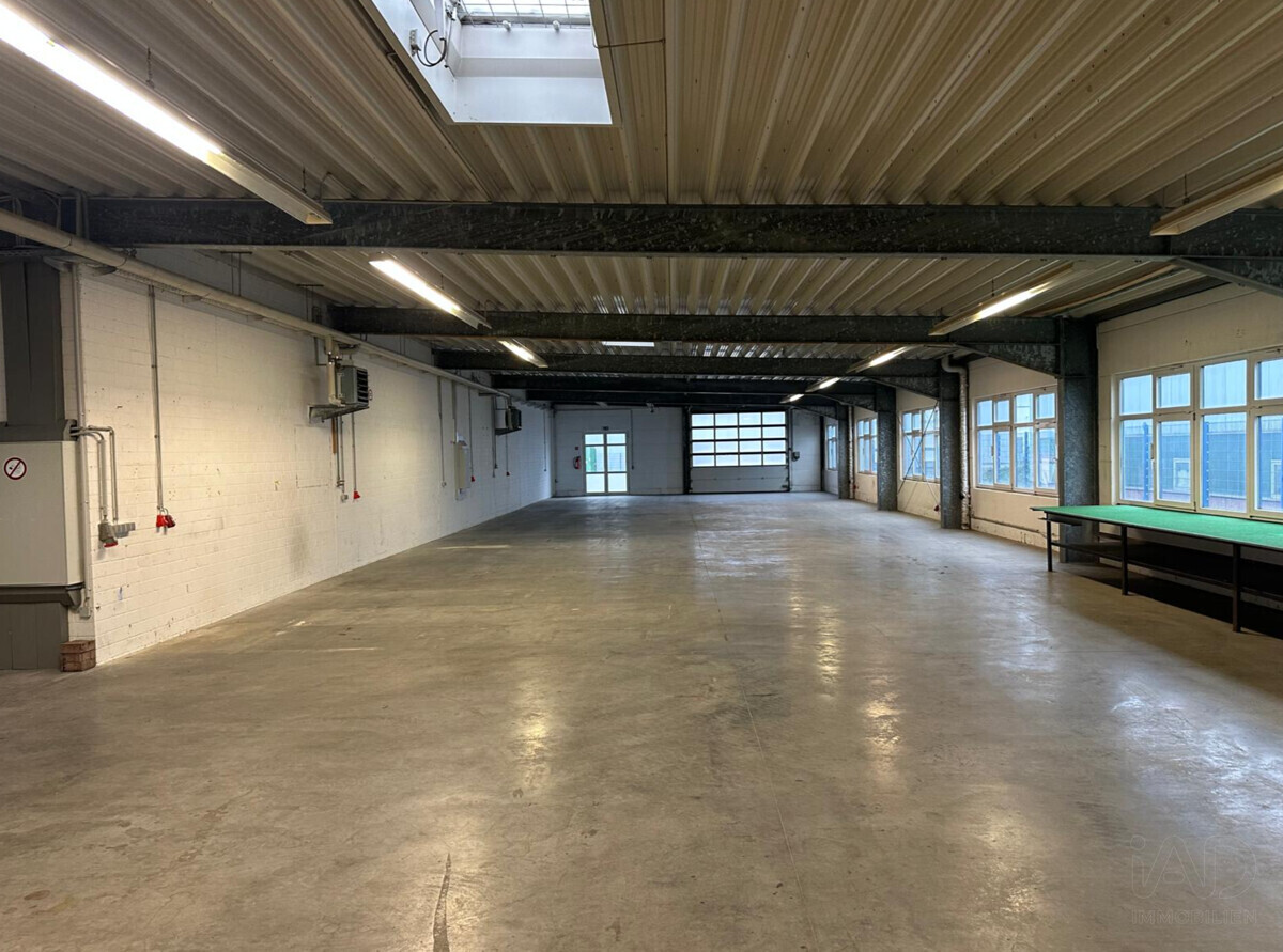 Halle Innen Fensterfront und Tor 2