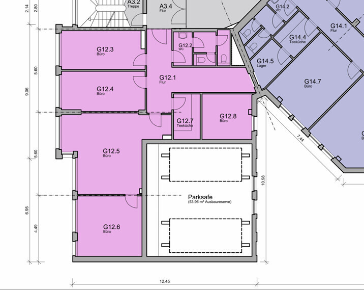 Ausschnitt Grundriss 3.OG G12