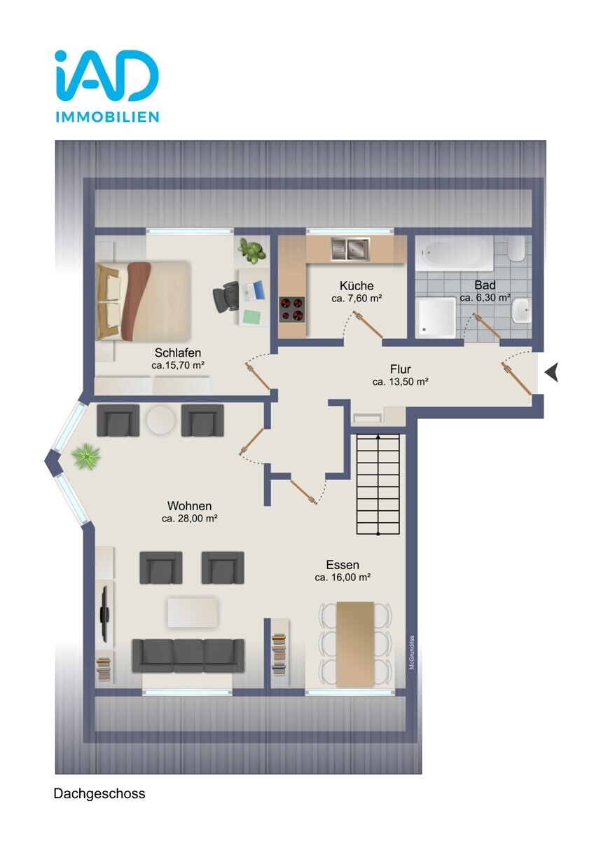 Grundriss Dachgeschosswohnung