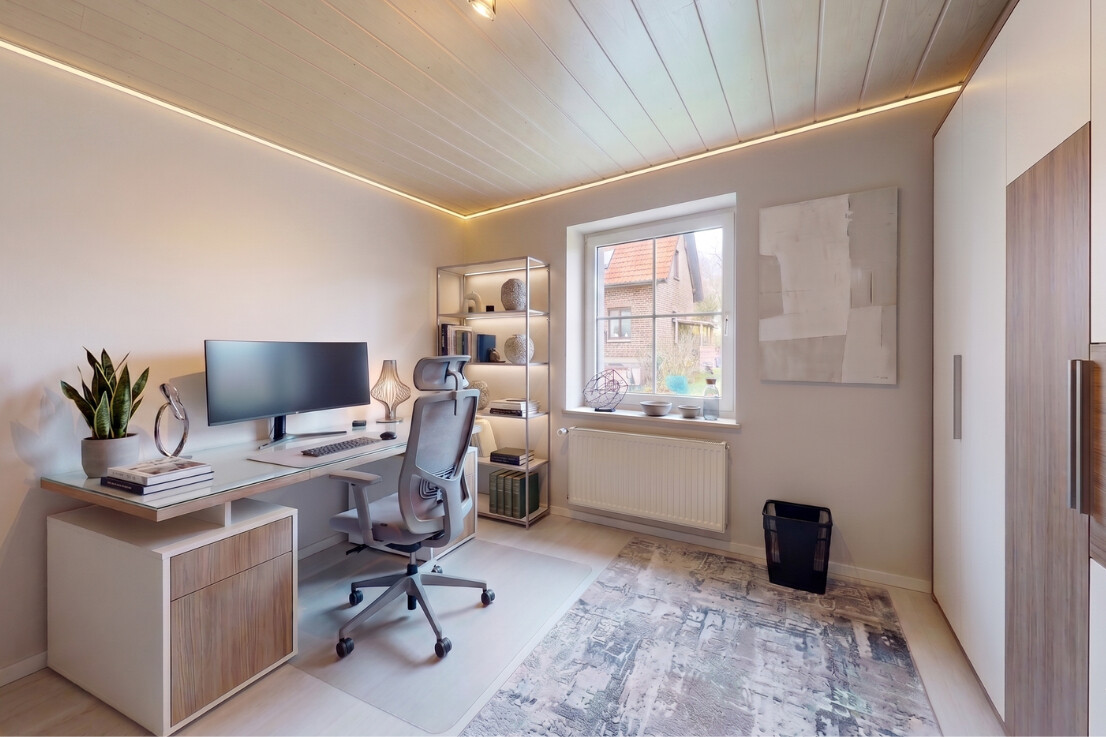 Büro EG / Einrichtungsbeispiel 3D-Visualisierung - Abweichungen möglich