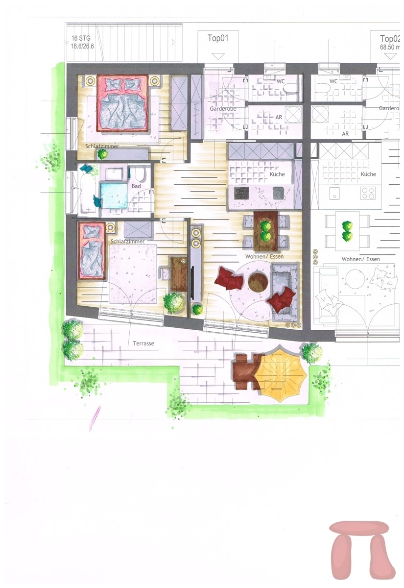 Haus B-C Top1 Grundriss