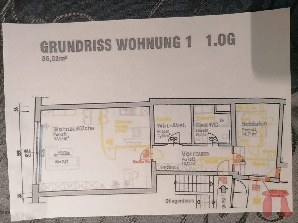 Grundriss Wohnung 1