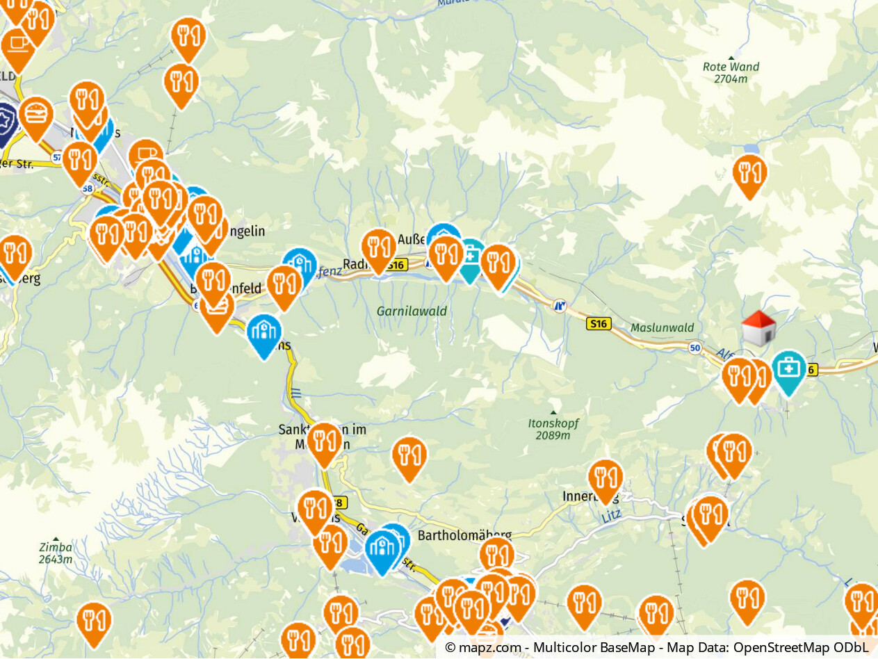 Geolyzer Kartenausschnitt