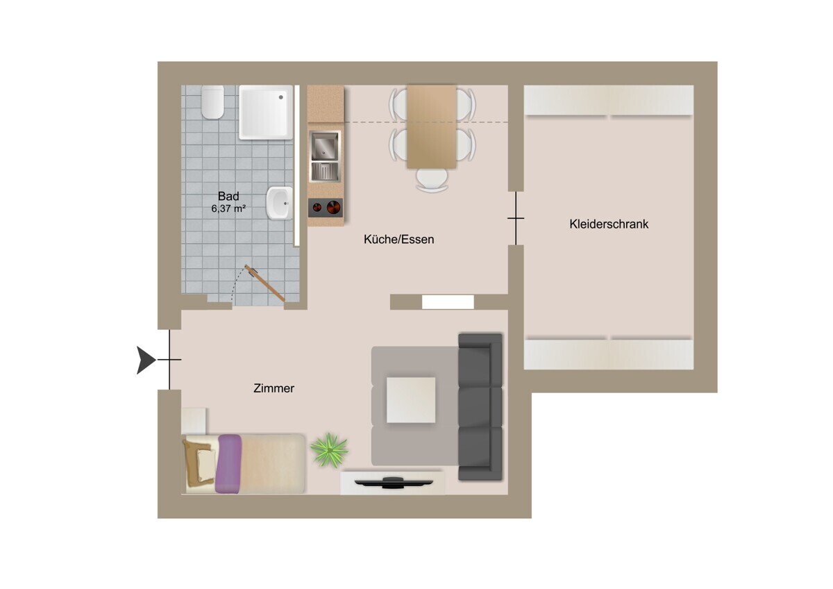 Grundrissplan Poolhaus