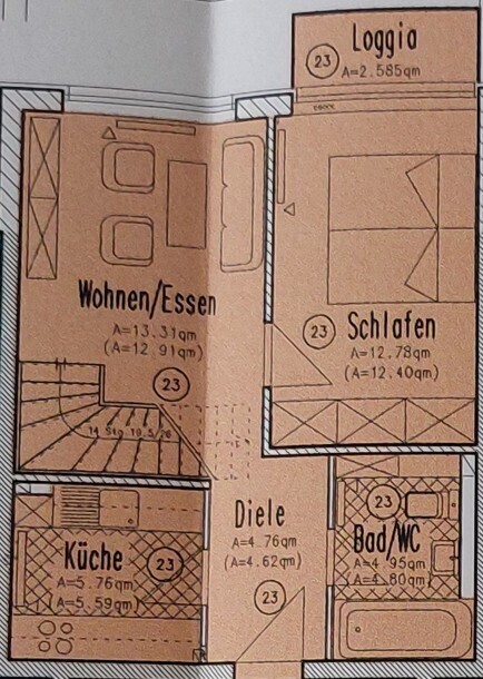 Grundriss untere Etage