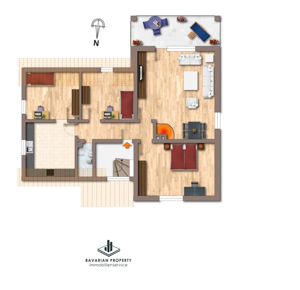 Grundriss Dachgeschoss (Gestaltungsbeispiel)