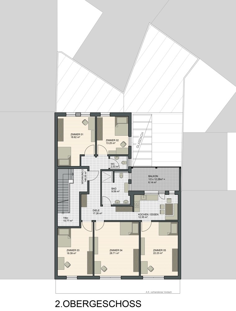 genehmigte Planung (ca. 148 m² Wohnfläche)