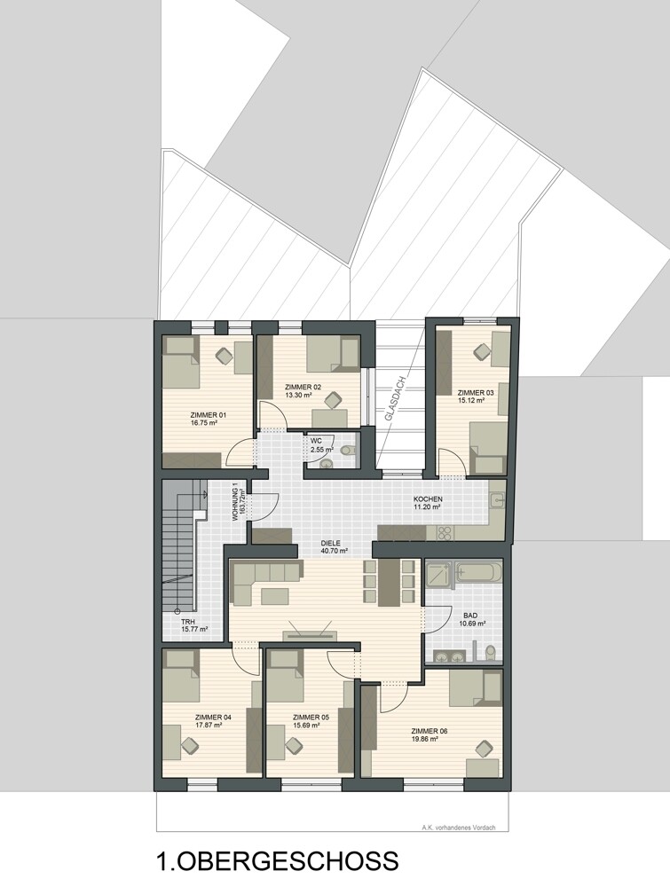 genehmigte Planung (ca. 163,72 m² Wohnfläche)