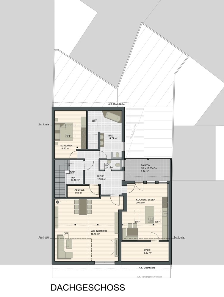 genehmigte Planung (ca. 135,60 m² Wohnfläche)