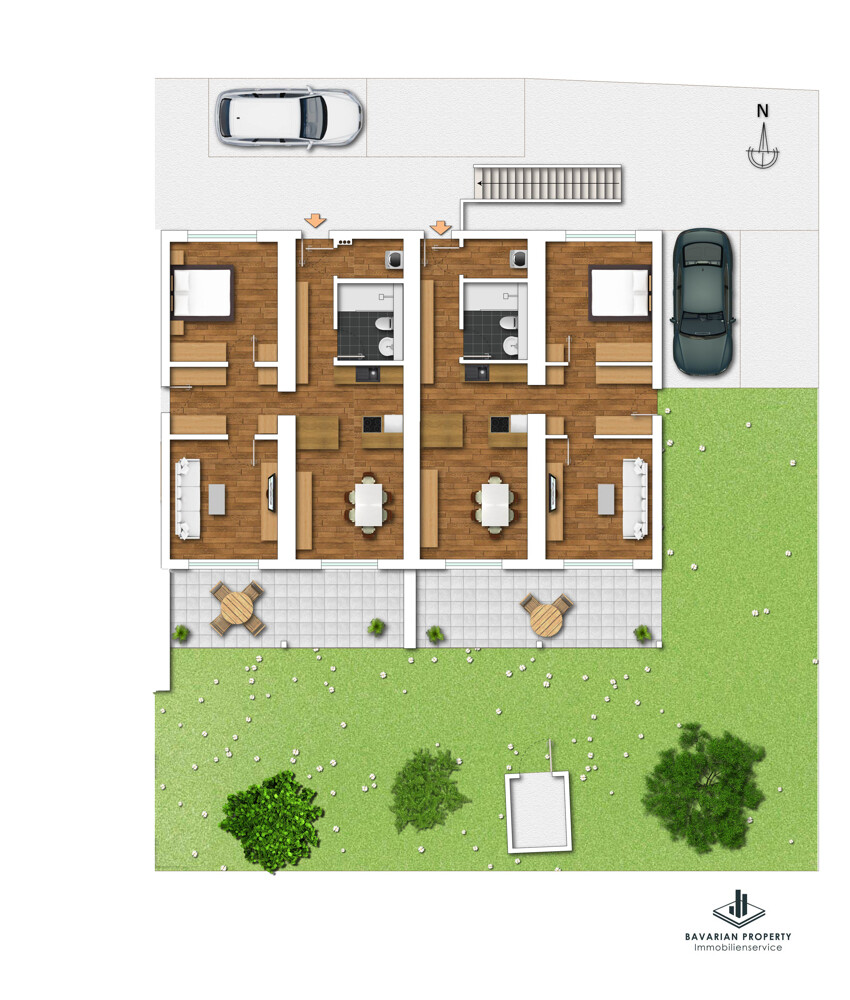 Grundriss Erdgeschoss (Gestaltungsbeispiel)