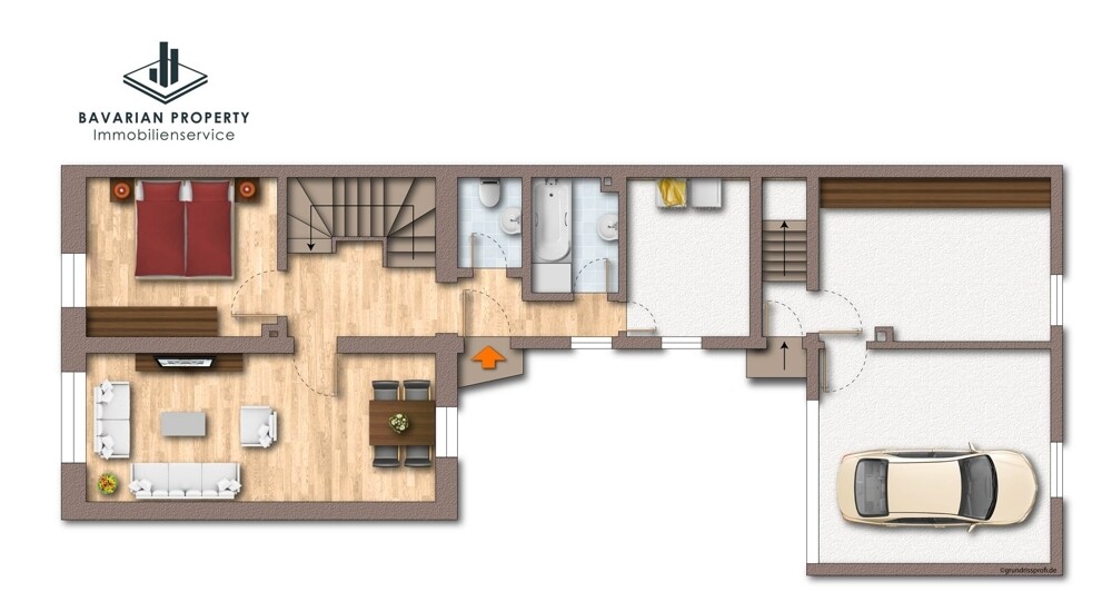 Grundriss Erdgeschoss (Gestaltungsbeispiel)