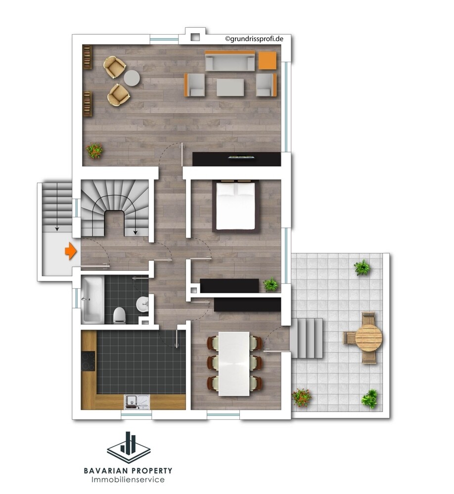 Grundriss Erdgeschoss (Gestaltungsbeispiel) 