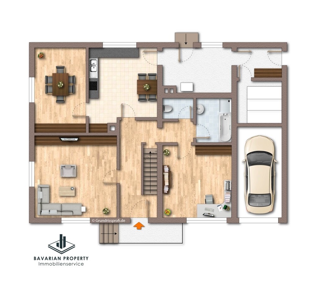 Grundriss Erdgeschoss (Gestaltungsbeispiel)