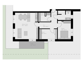 Grundriss EG Wohnung 5