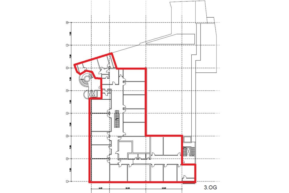 Grundriss zur 3. Etage mit rund 855 m²