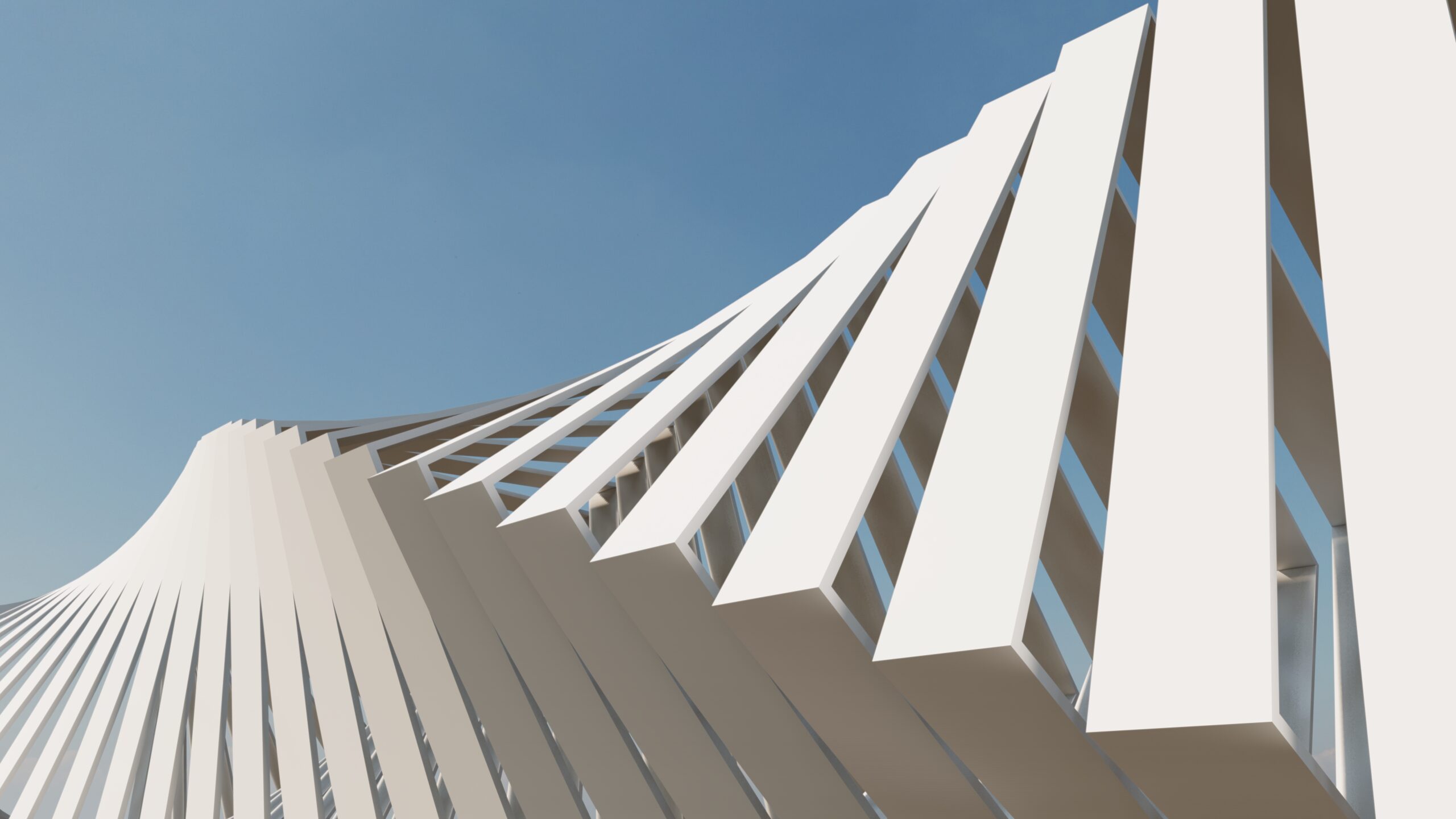 Futuristic white architecture background 3d render