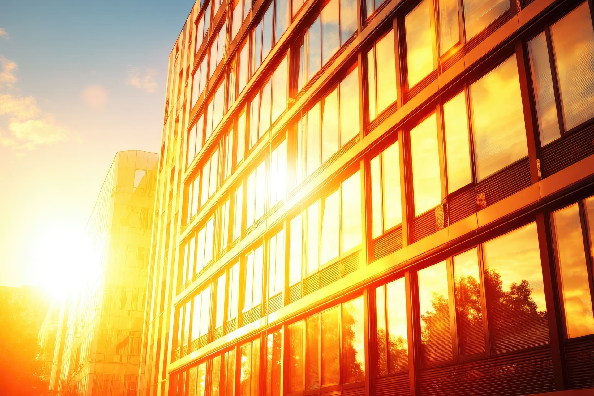 Sonnenlicht auf Gebäude