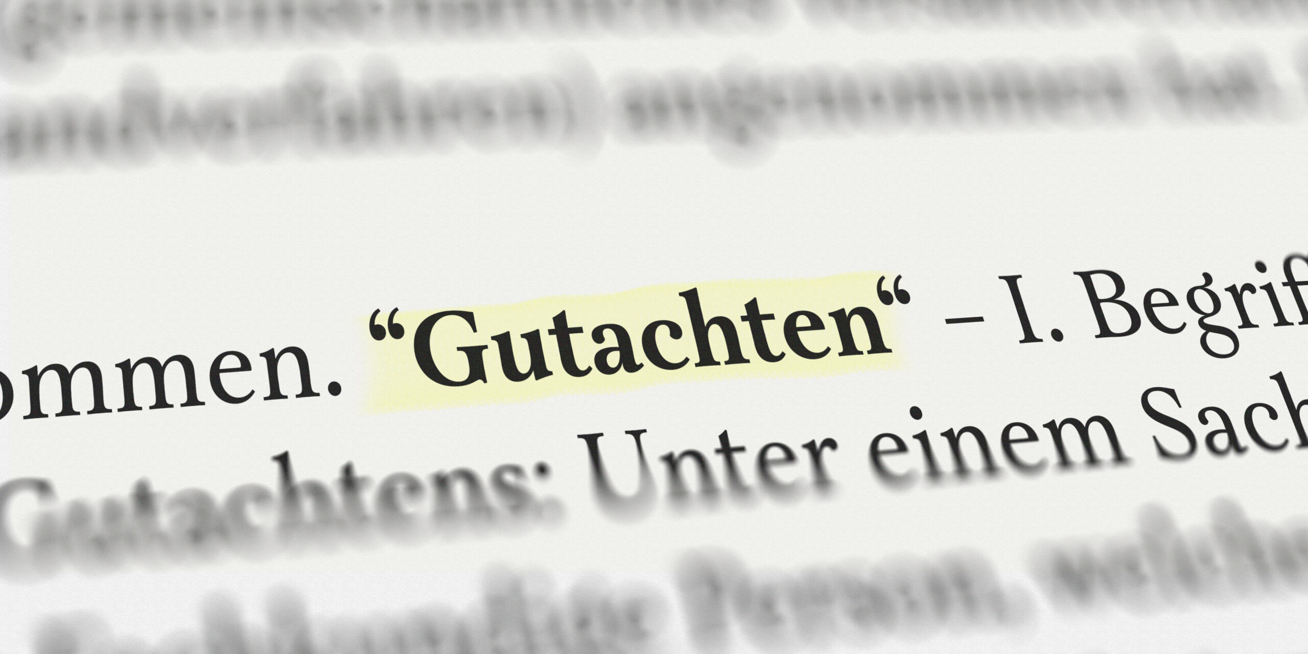 Ein Text, in dem das Wort "Gutachten" hervorgehoben ist