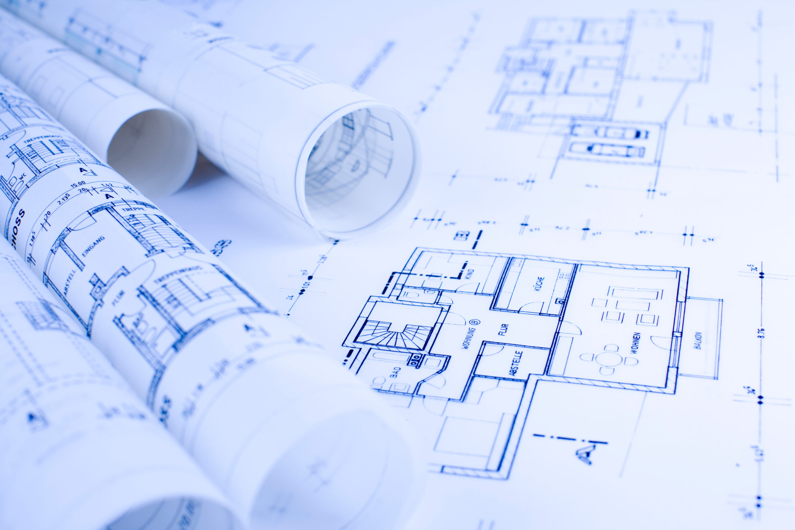 Blick auf Grundrisse eines Hauses