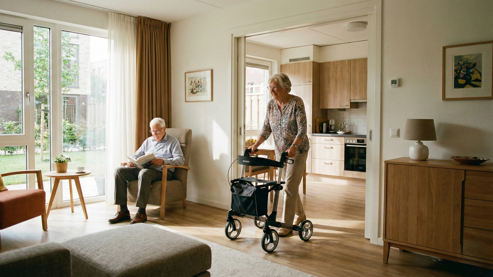 Älteres Paar in barrierefreier Wohnung