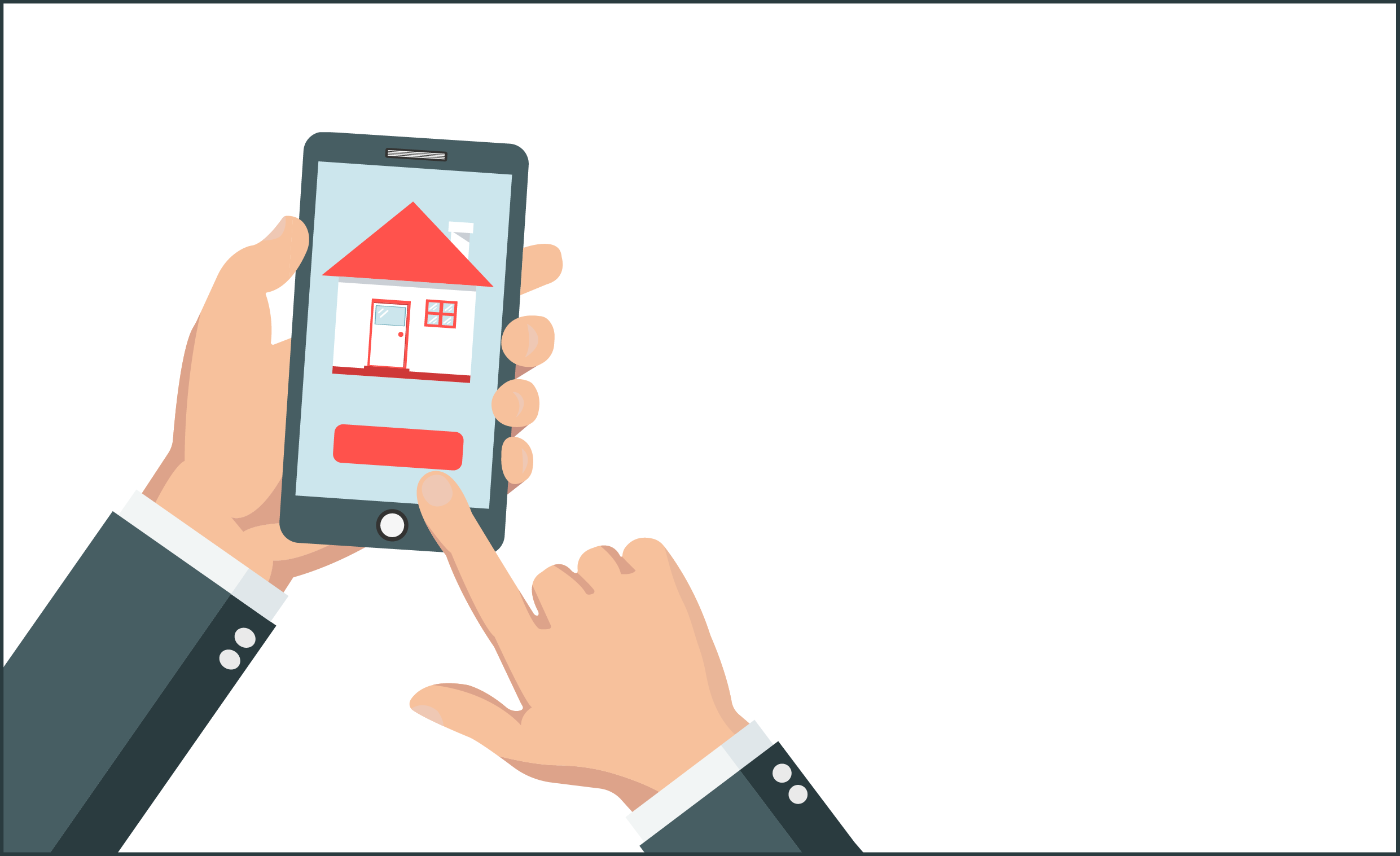 Person tippt auf dem Smartphone in einer Immobilienansicht: So bauen Sie ein Exposé