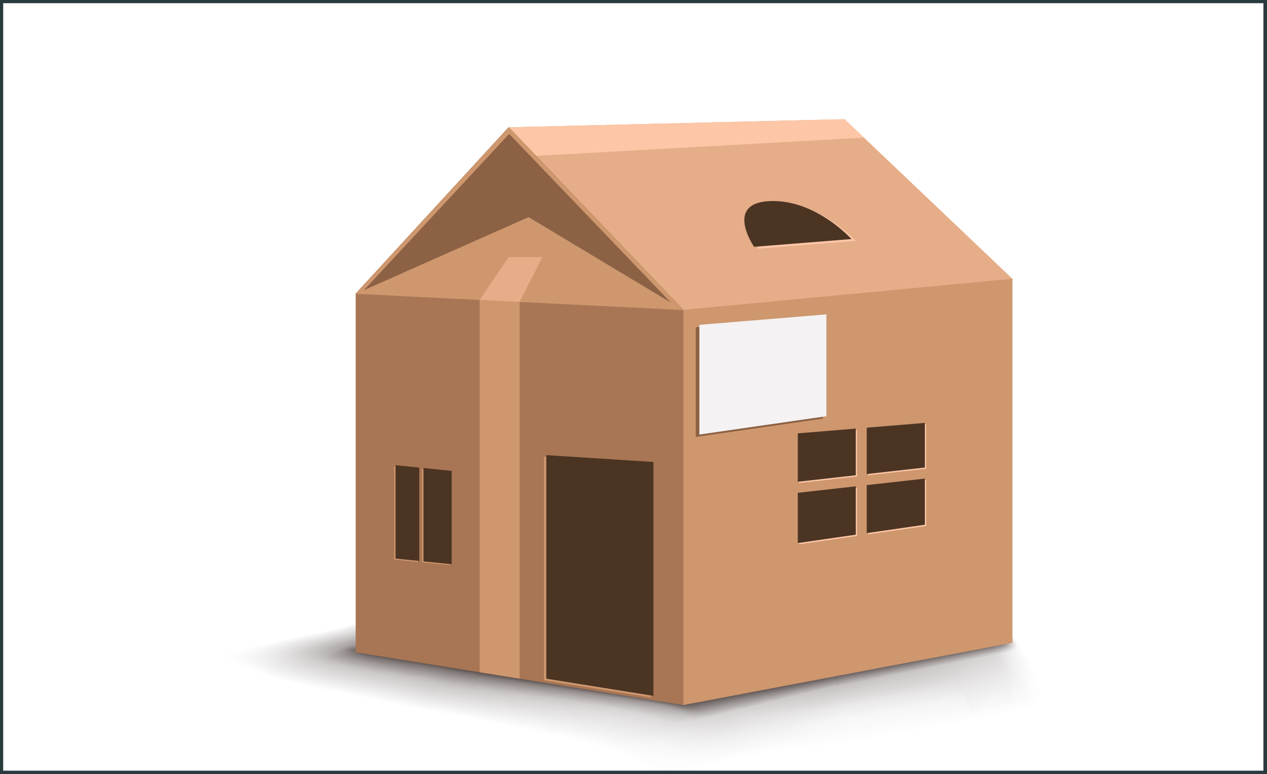 Umzugskarton formt ein Haus als Symbol für den Leitfaden für den Umzug