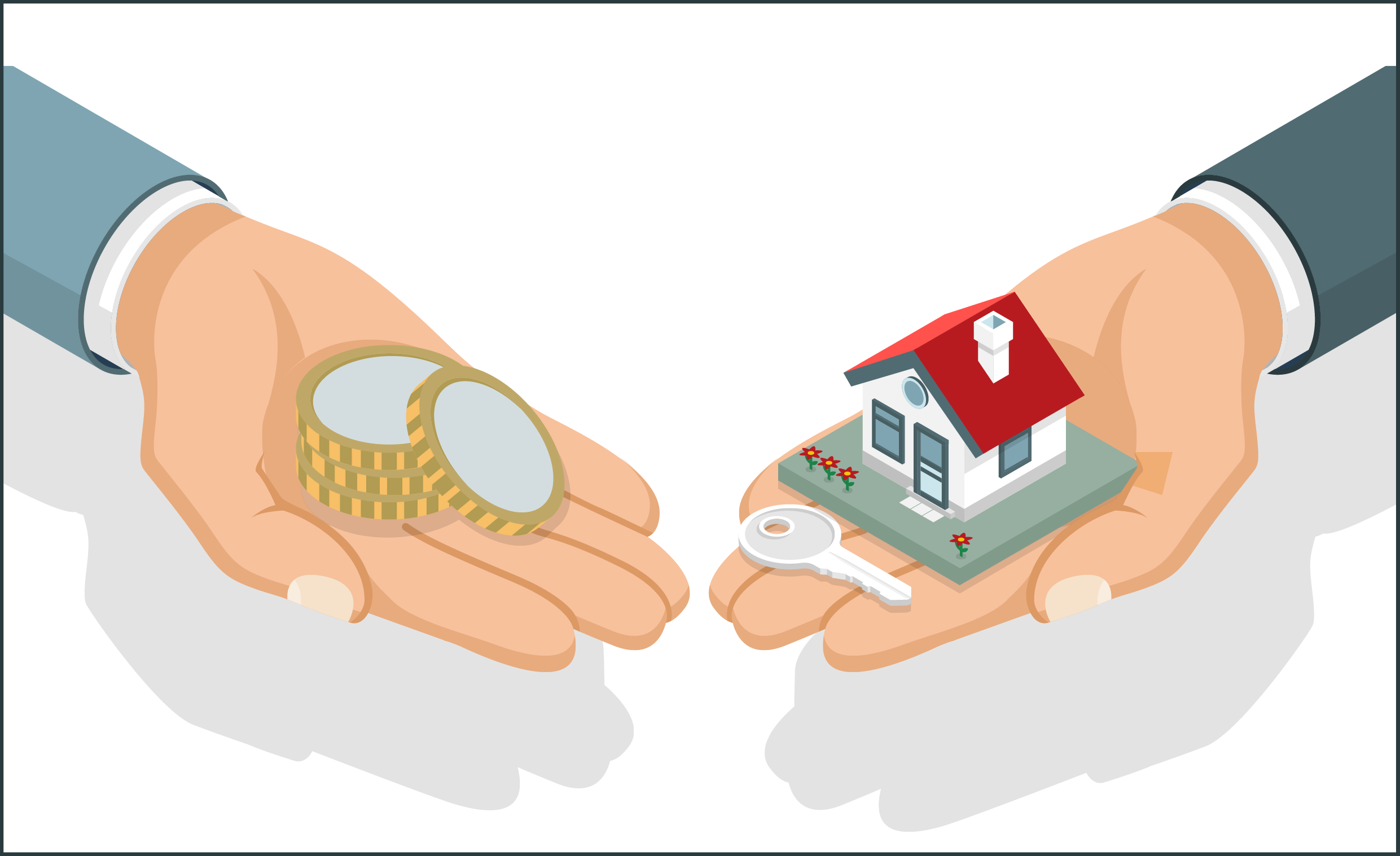 Hände halten Geld und ein Modellhaus: So gelingt der Privatverkauf