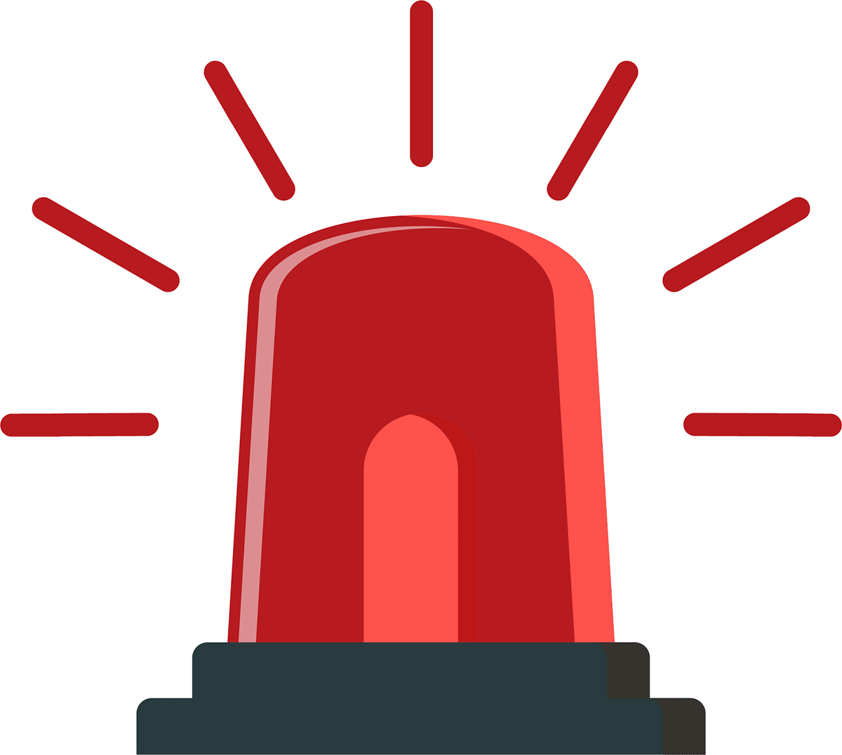 Rotes Alarm-Signal als Mahnung in der Buchhaltung