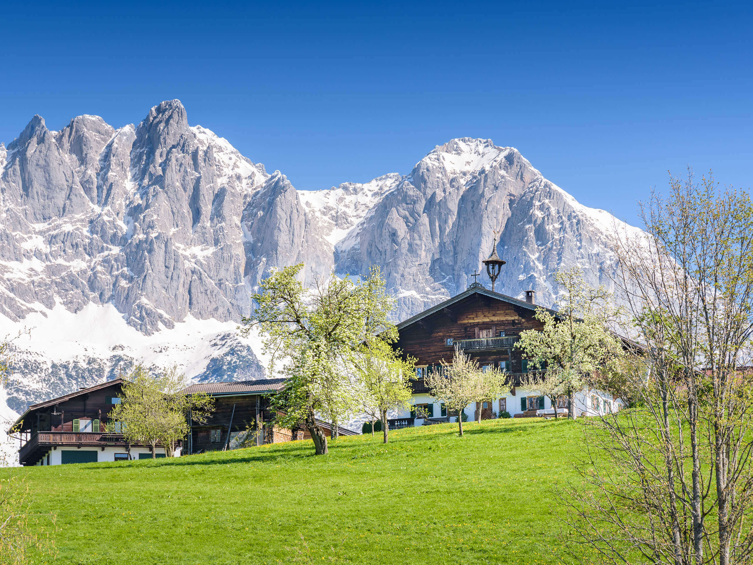 Häuser auf dem Kaisergebirge - Wilder Kaiser, im Tätigkeitsgebiet in Kitzbühel
