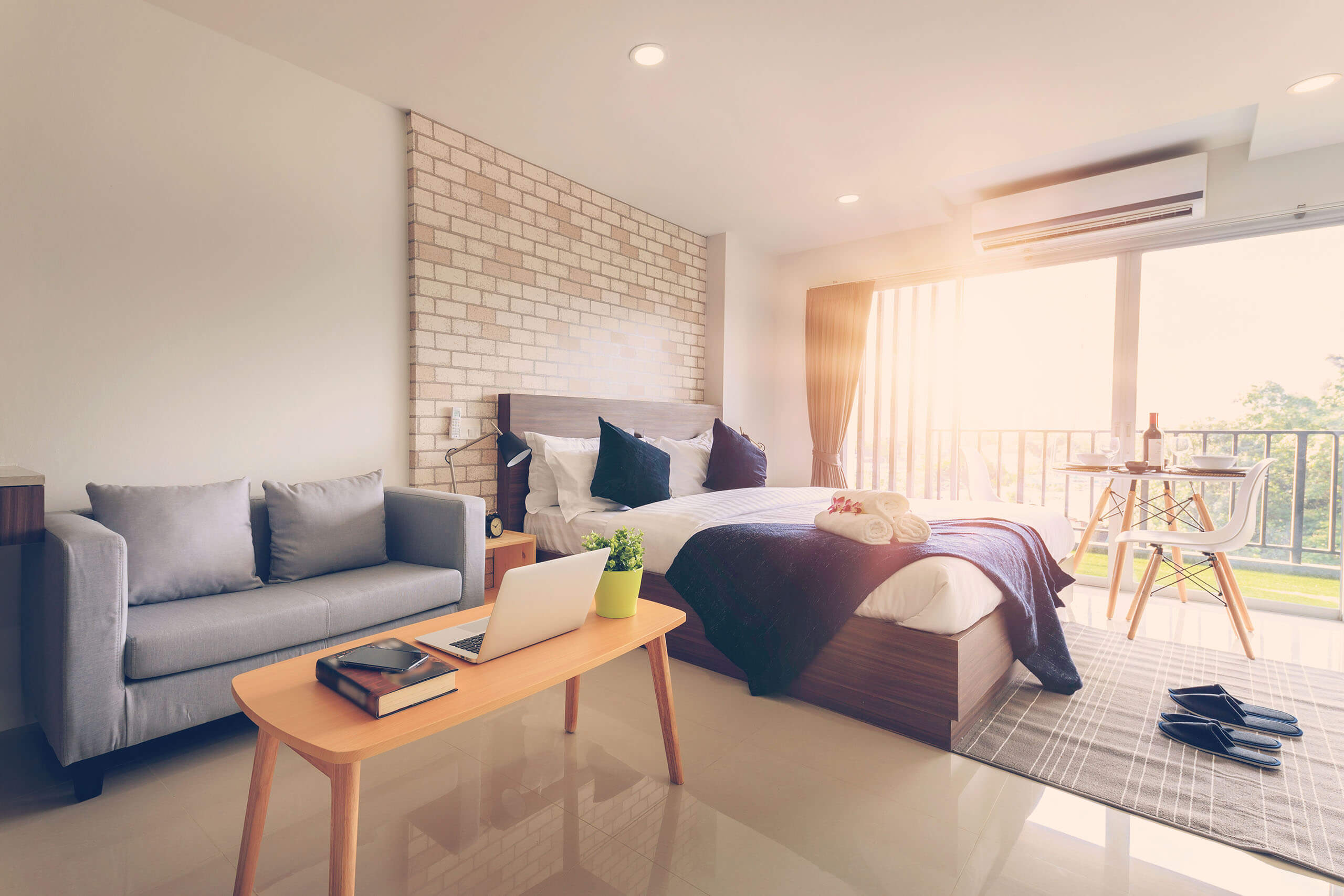 Hergerichtetes Schlafzimmer als Teil des Immobilien Stagings