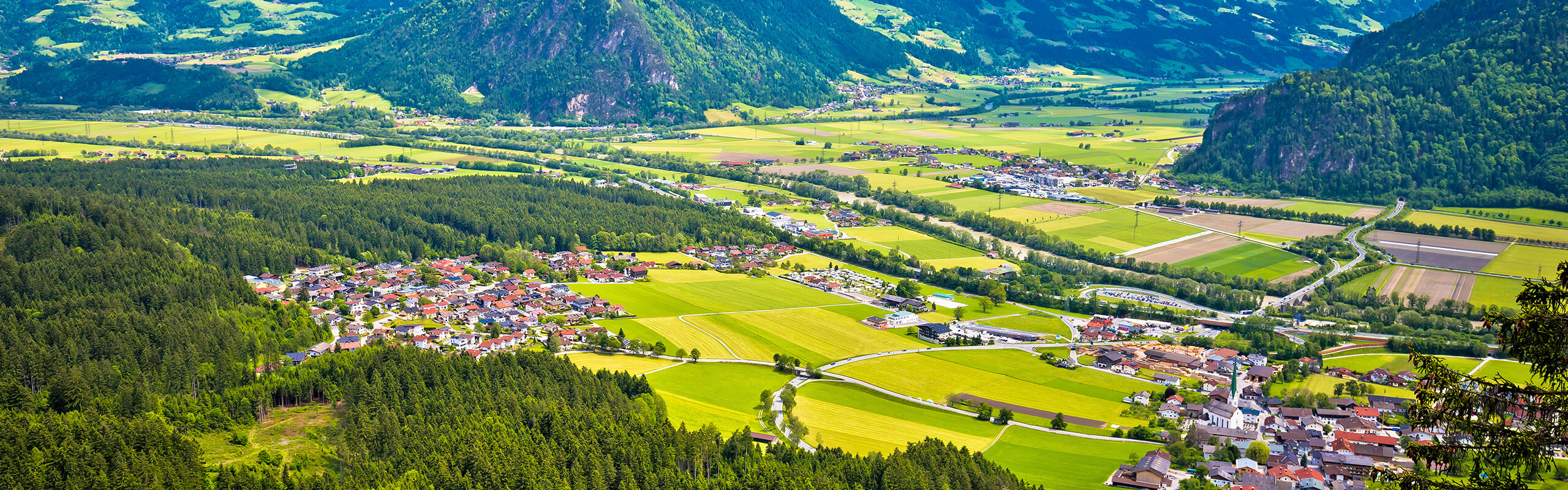 Luftansicht auf Wiesing