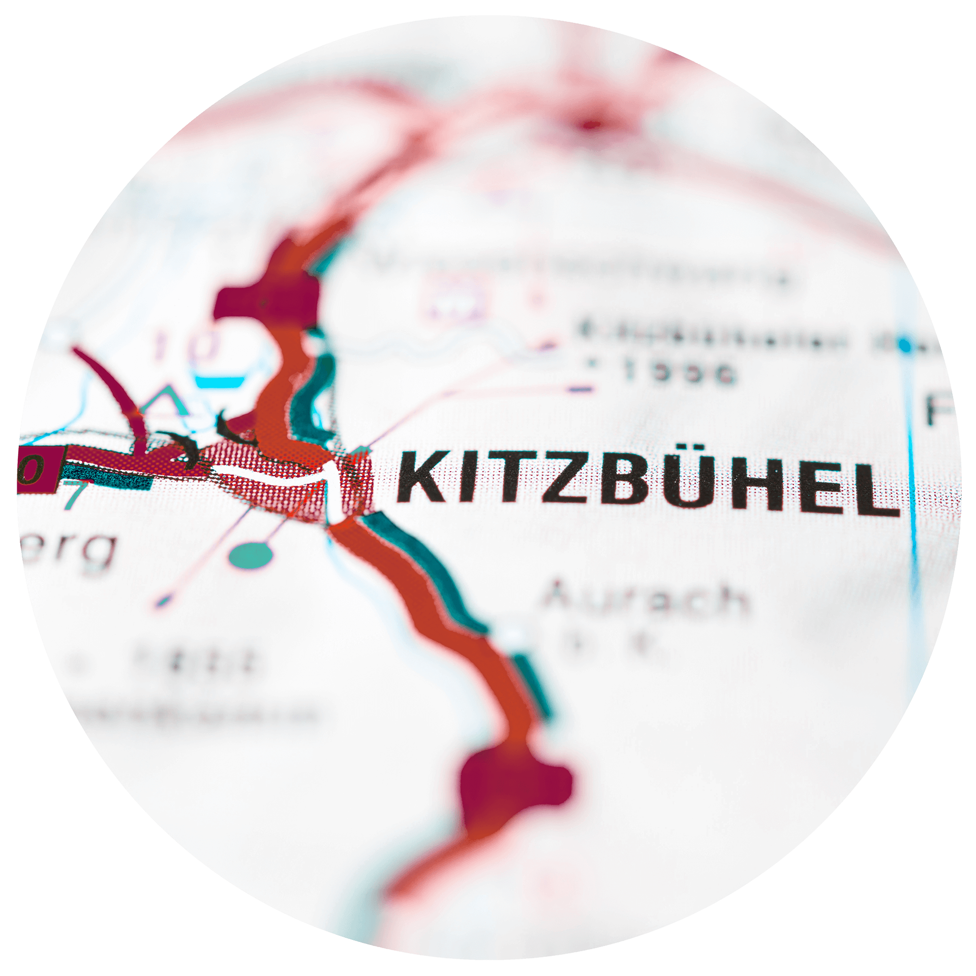 Kitzbühel auf der Landkarte im Fokus