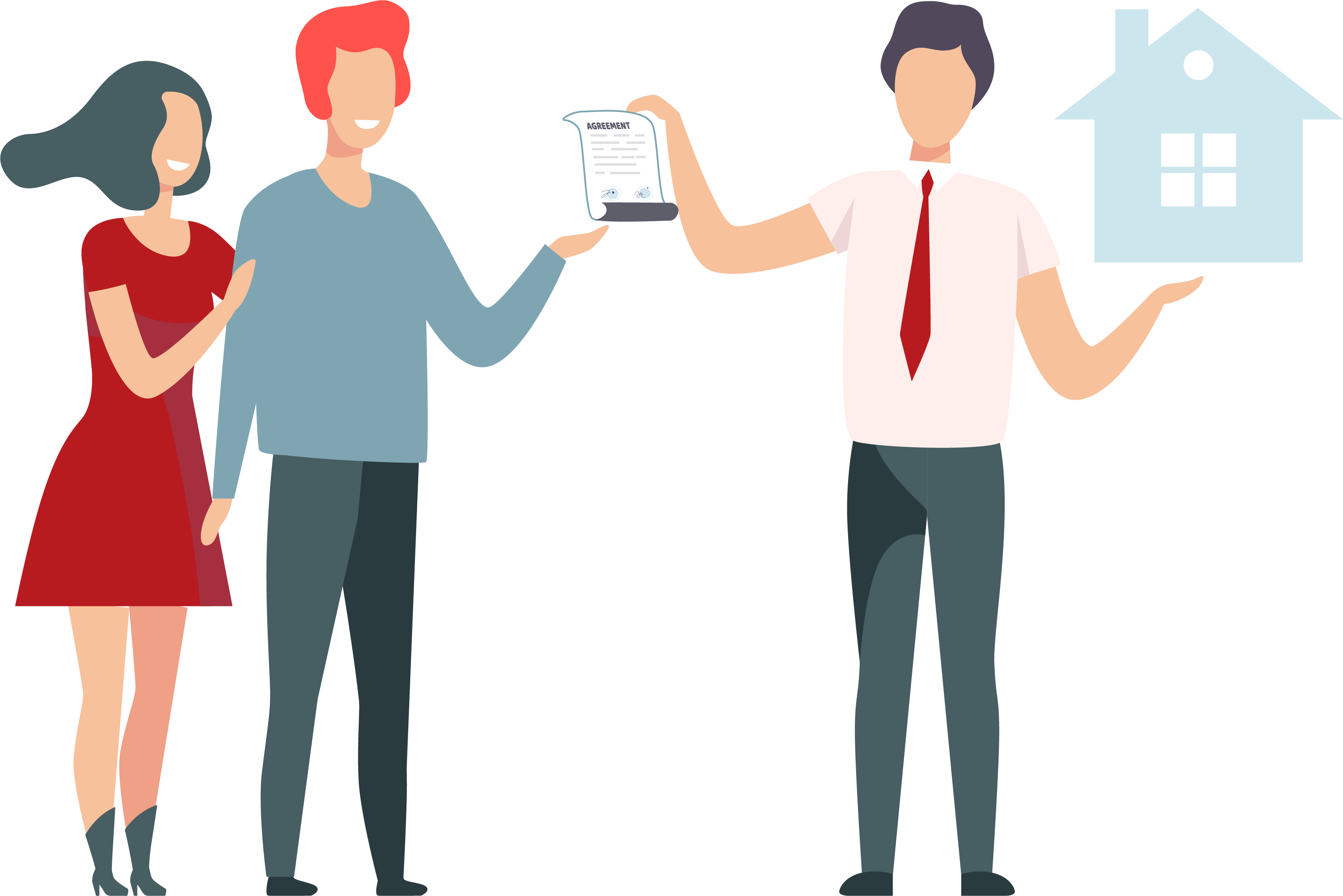 Makler überreicht Paar den Vertrag: Der Vermittlungsablauf beim Vertrag schließen