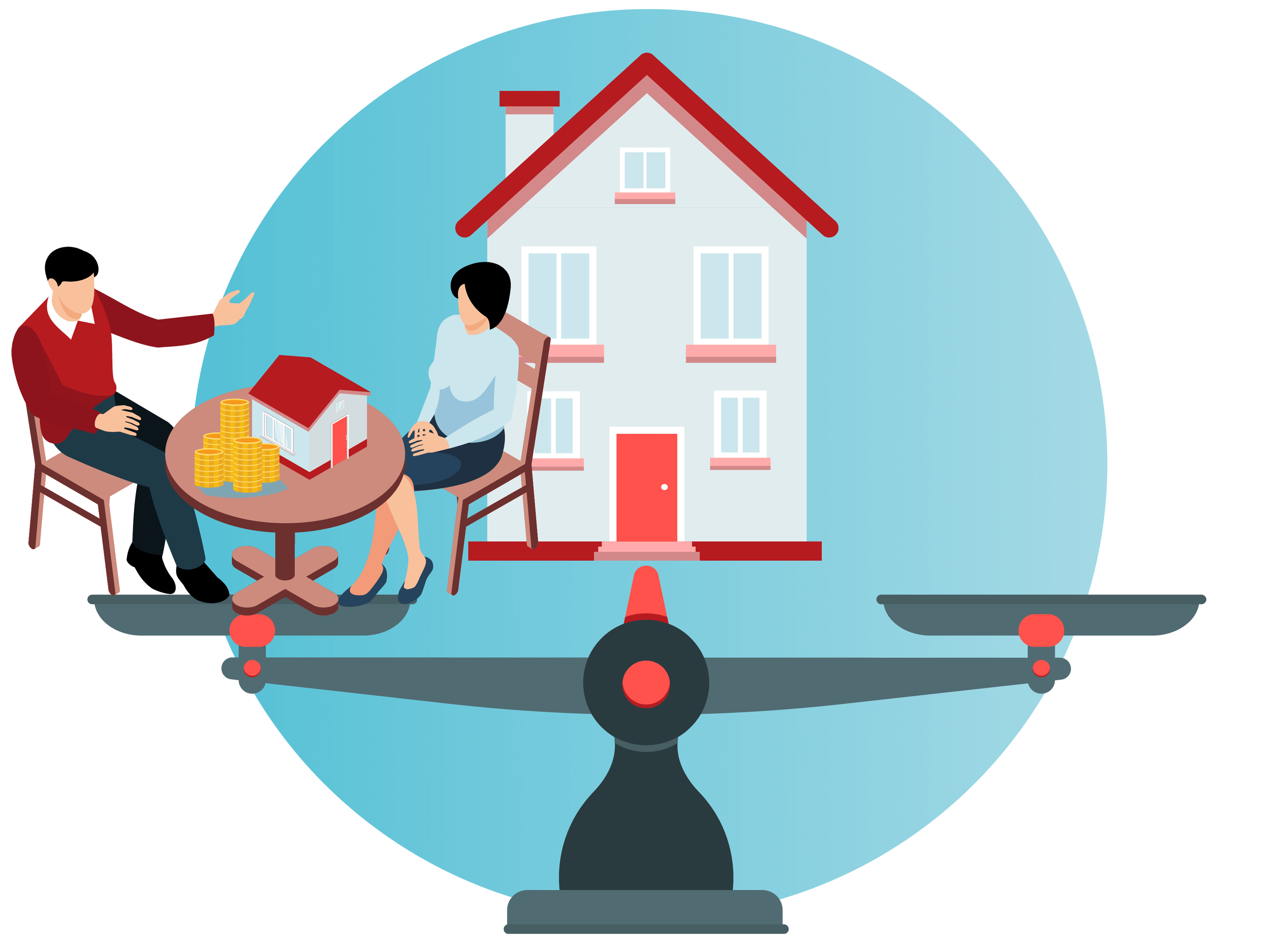 Grafische Darstellung der digitalen Wertermittlung eines Hauses