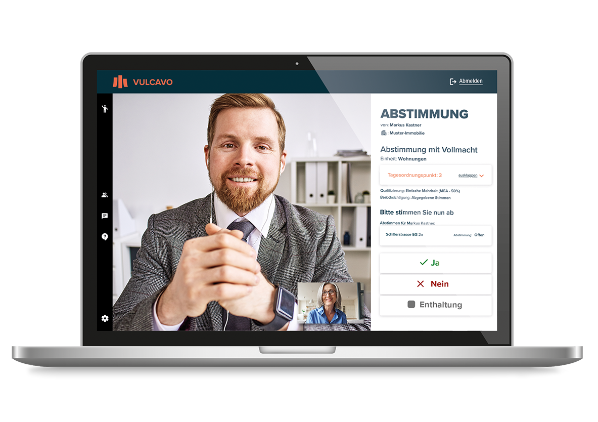 Abstimmung mit Laptop Vulcavo