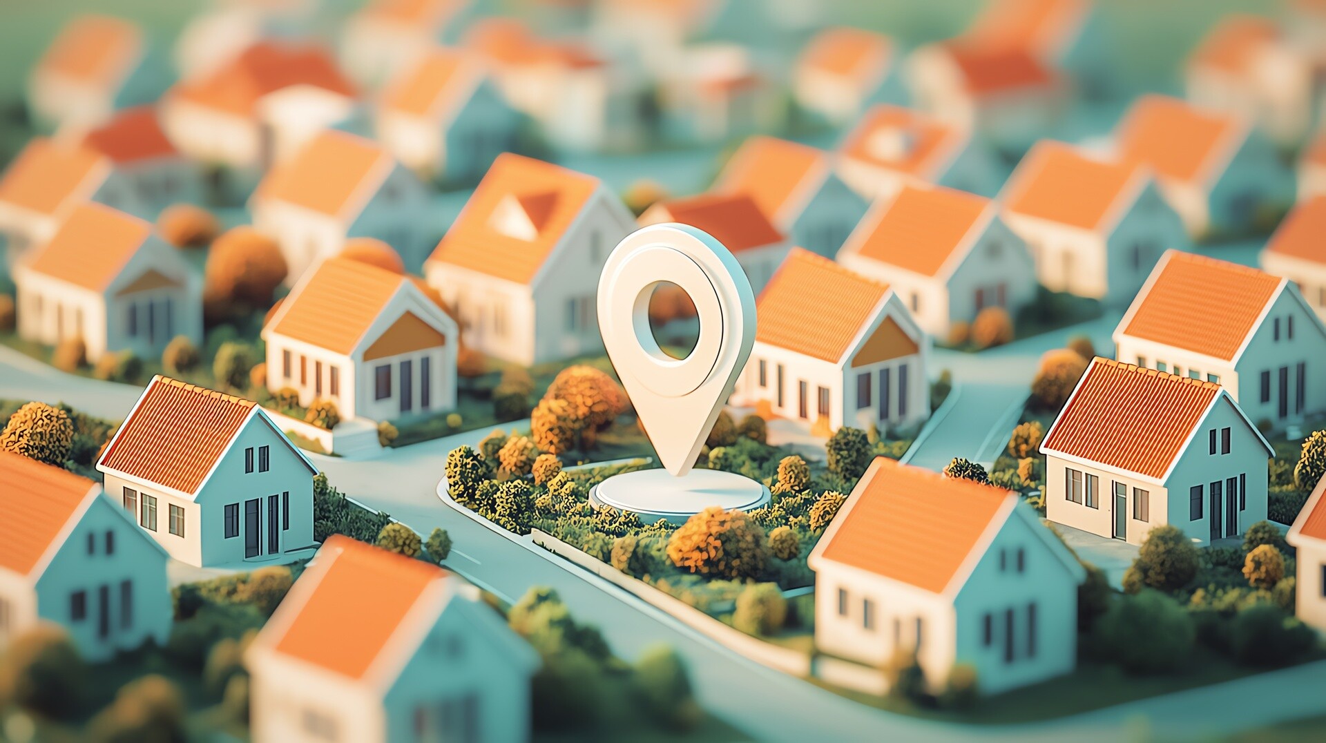 Modellhäuser mit Pins