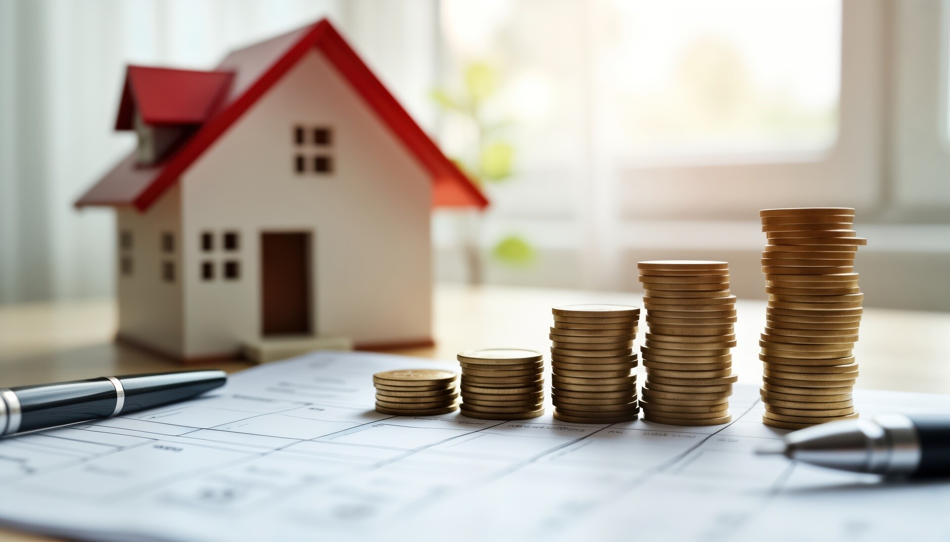 Münztürme mit Hausmodell