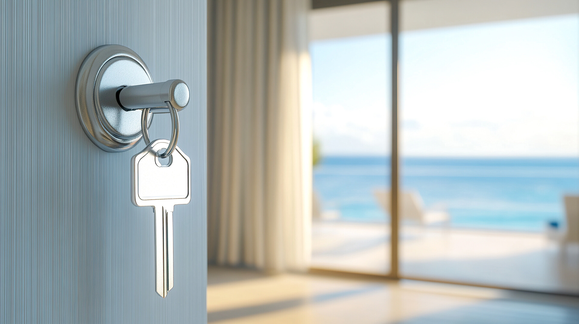 Schlüssel in Haustürschloss