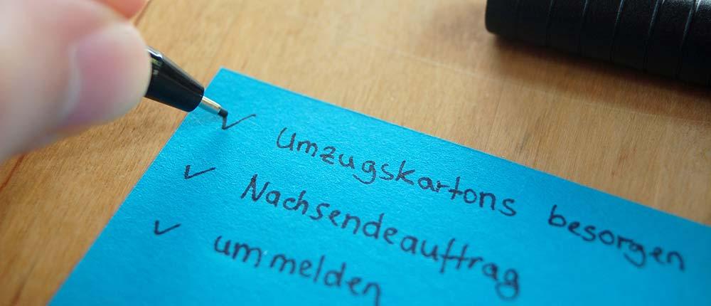 Checkliste Umzug.
