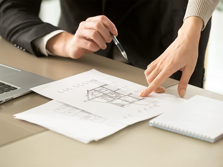 Plan von Einfamilienhaus